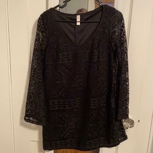 Xhilaration Black Long Sleeved Dress